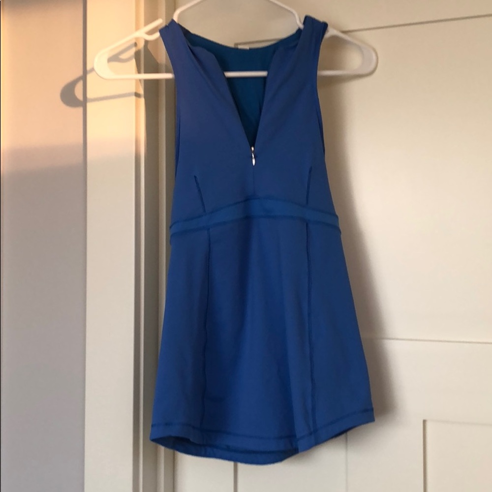 Blue Lululemon workout top